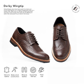 Sepatu Derby Wingtip