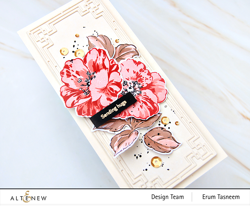 Altenew Queen Anemone Stamp Set + Slim Deco Cover Die Set| Erum Tasneem | @pr0digy0