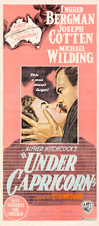 UNDER CAPRICORN. Australia. Daybill: 34 x 76 cms. Imprenta: Victory Publicité Pty. Ltd. ATORMENTADA. Under Capricorn. 1949. Reino Unido. Dirección: Alfred Hitchcock. Reparto: Ingrid Bergman, Joseph Cotten, Michael Wilding, Margaret Leighton, Cecil Parker, Denis O'Dea, Jack Watling, Harcourt Williams, John Ruddock, Bill Shine, Victor Lucas, Ronald Adam, Francis De Wolff, G.H. Mulcaster, Olive Sloane, Maureen Delaney, Julia Lang, Betty McDermott.