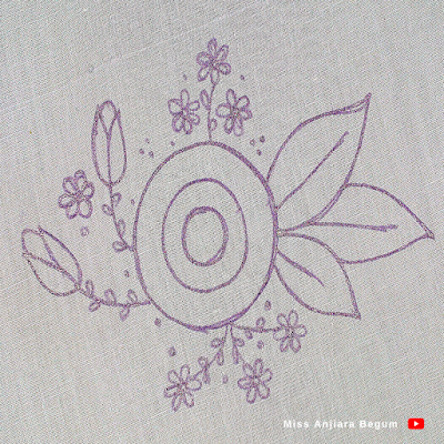 Hand drawing design for flower embroidery, pencil sketch