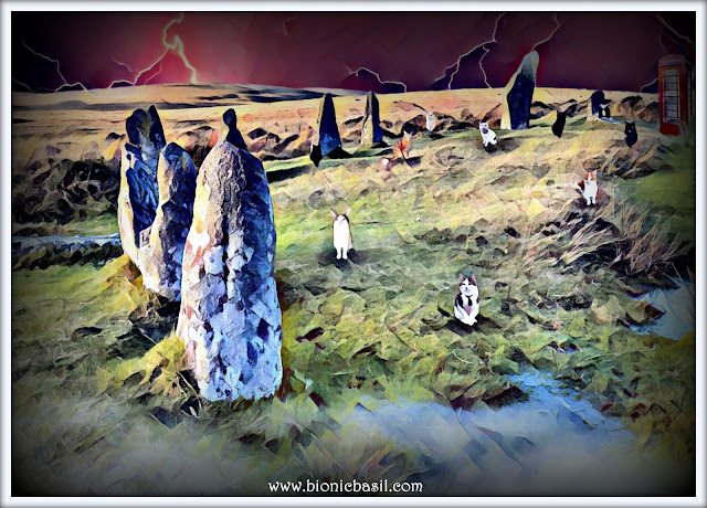 The B Team's Scorhill Stone Circle Selfie ©BionicBasil® Caturday Art Blog Hop