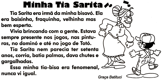 Texto MINHA TIA SARITA, de Graça Batituci png