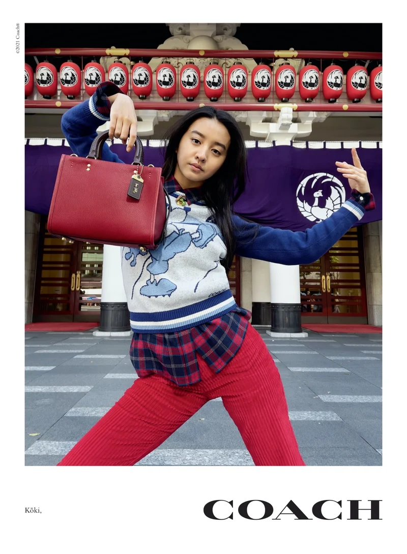 Koki appears in Coach Rogue Bag campaign