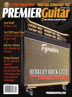 Premier Guitar - September 2008 | ISSN 1945-0788 | TRUE PDF | Mensile | Professionisti | Musica | Chitarra
Premier Guitar is an American multimedia guitar company devoted to guitarists. Founded in 2007, it is based in Marion, Iowa, and has an editorial staff composed of experienced musicians. Content includes instructional material, guitar gear reviews, and guitar news. The magazine  includes multimedia such as instructional videos and podcasts. The magazine also has a service, where guitarists can search for, buy, and sell guitar equipment.
Premier Guitar is the most read magazine on this topic worldwide.