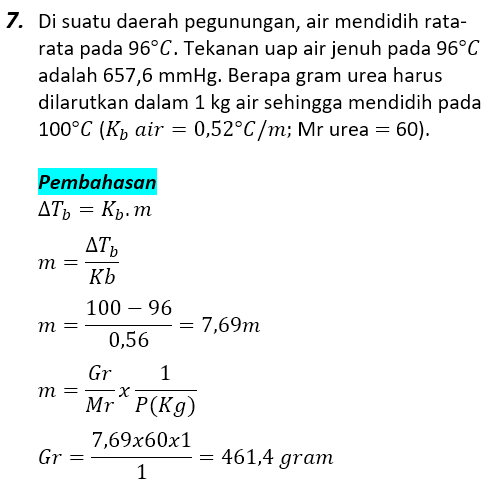 Contoh Soal Pembahasan Sifat Koligatif Larutan 7