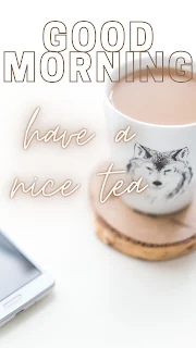 one cup tea good morning image