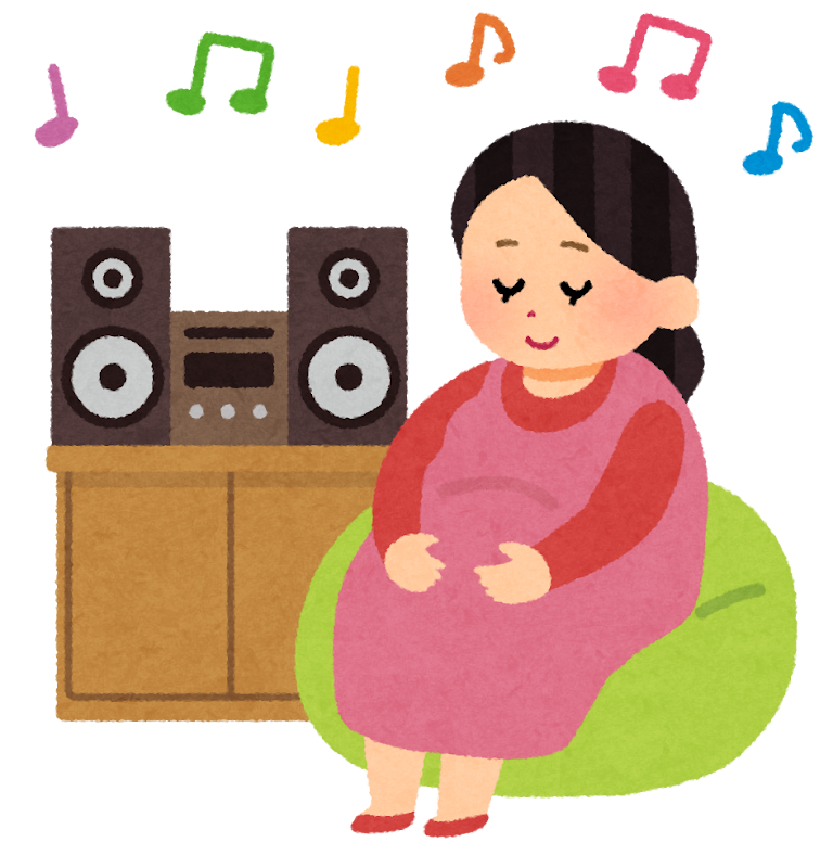 音楽を聴く妊婦のイラスト かわいいフリー素材集 いらすとや