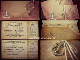  Vintage Nautical Boarding Pass Wedding Invitation 