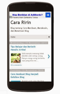 Tampilan Blogspot Cara Ririn Versi Mobile Seluler Hand Phone