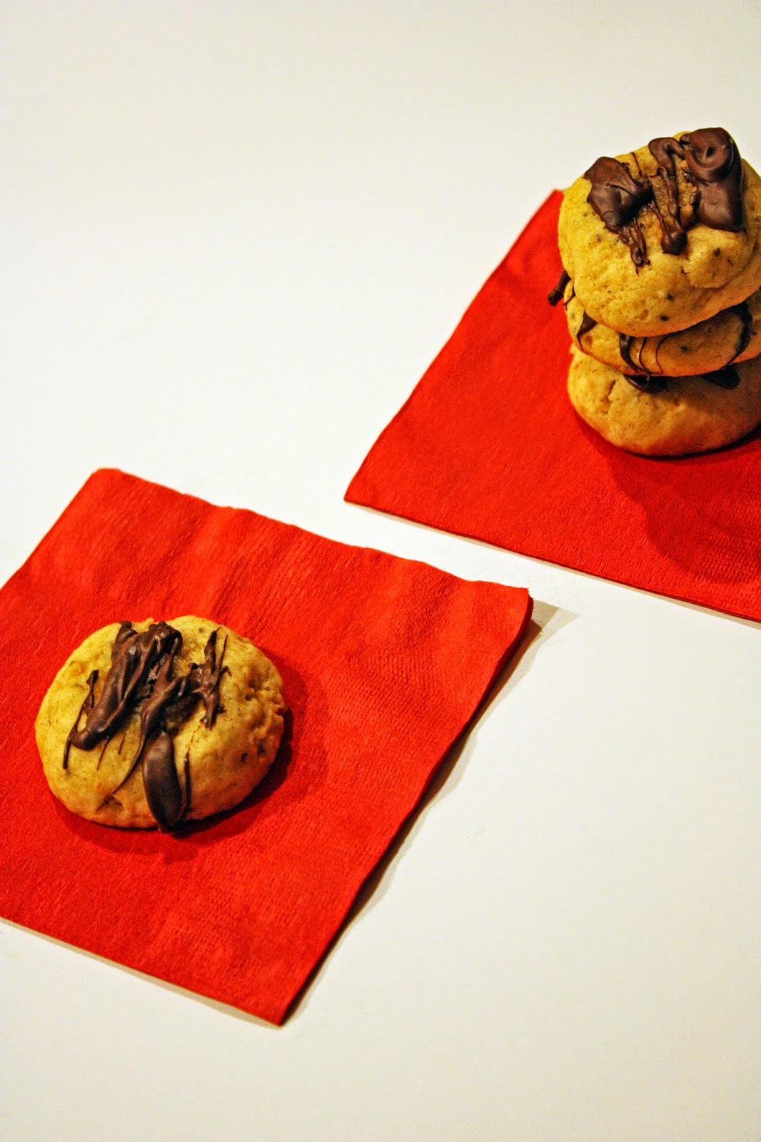 vegan sweet potato cheesecake thumbprint cookies with dark chocolate drizzle