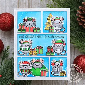 Sunny Studio Stamps: Merry Mice Comic Strip Everyday Dies Christmas Card by Juliana Michaels