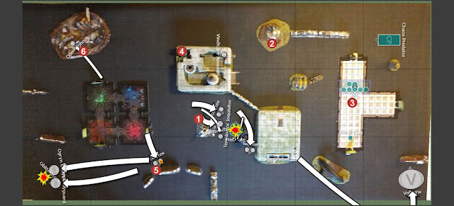 Warhammer 40k battle report - Maelstrom of War - Tactical Escalation - 1500 points - Alpha Legion vs Millitarum Tempestus & Inquisition.