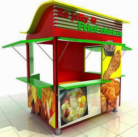 contoh contoh desain  buat display gerobak booth 