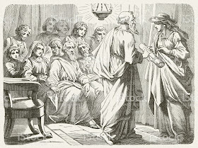 Paul gives Phoebe the letter to the Roman christians.