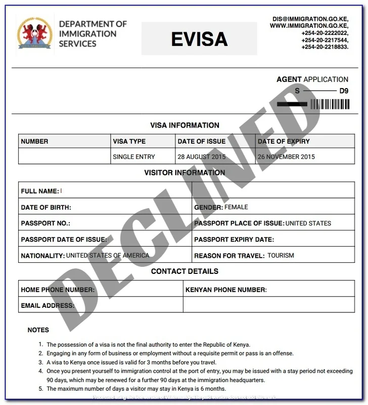 Kenya eVisa Denied or Rejected—Reasons and Steps to Take