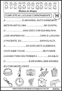 Fichas de leituras educação infantil