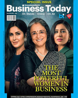 Katrina Kaif, Madhabi Puri Buch and Ghazal Alagh have featured in Business Today Cover Page Most Powerful Women in Business 2022 list.