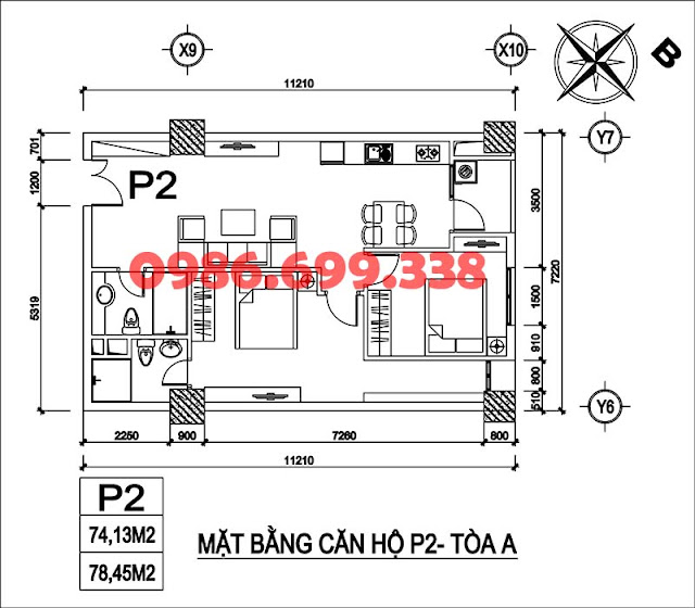 Căn 02 tòa A chung cư AZ Sky Định Công