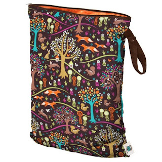 planetwise wet bag with fox and trees print