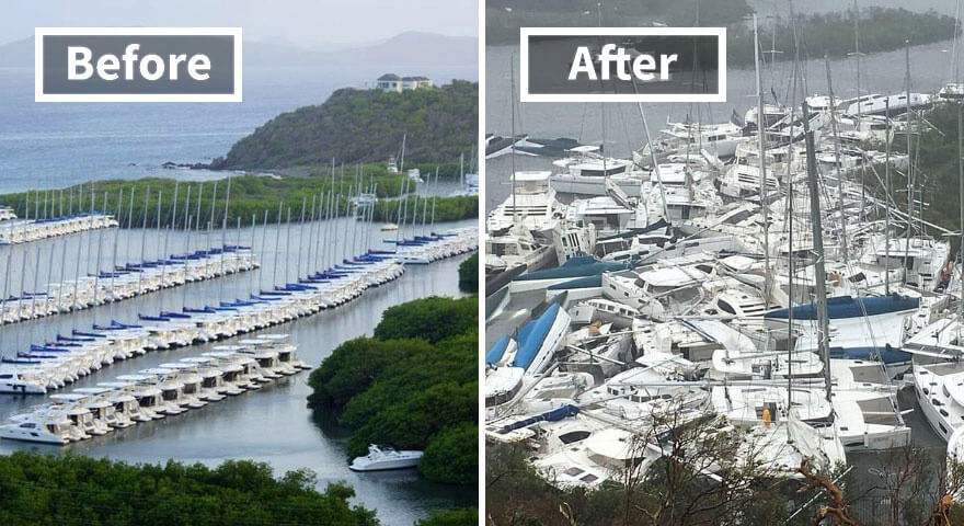 30 Shocking Pictures That Show How Catastrophic Hurricane Irma Is - Paraquita Bay (Before And After Irma Damage)