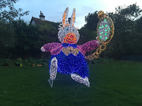 White rabbit light from alice in wonderland at sunderland illumination 2017