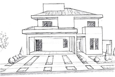 Perspectiva feita à mão livre pelo arquiteto, no final de 2015.