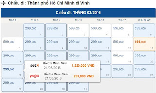 Giá vé máy bay Sài Gòn đi Vinh