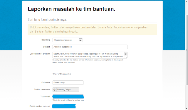 Cara Mengembalikan/Memulihkan Akun Twitter Yang Suspended