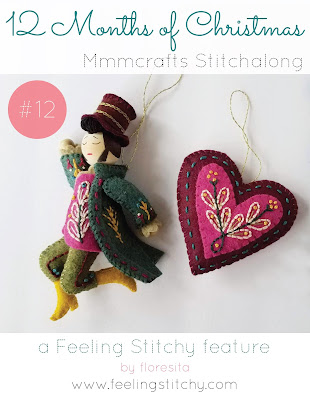 12 Months of Christmas Stitchalong 12 Lord a Leaping pattern by Larissa Holland as stitched by floresita for Feeling Stitchy