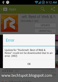 Fix Google Play Store Error 492