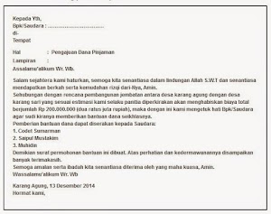 Contoh Surat Bantuan Dana