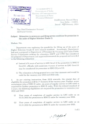 Relaxation in Promotion Criteria for Higher Selection Grade-II Cadre - Directorate Order dtd 09/02/2024