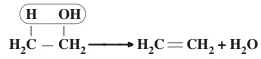 Desidratação intramolecular (H2O é proveniente de uma molécula de álcool).