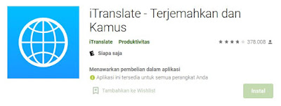 Aplikasi Terjemahan iTranslate