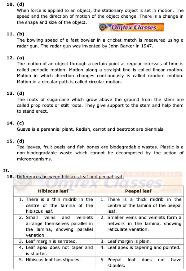 Class 6 Science Board Question Papers Board Question Paper Solution.