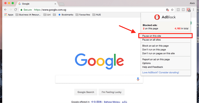 disable adblock