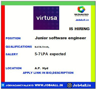 Virtusa off campus recruitment |freshers , Junior Software Engineer