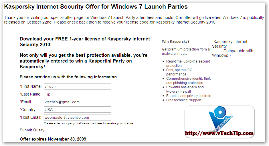 PANDA LAUCH! Windows 7 Lauch Party - Free 1 year Kaspersky and Panda Internet Security