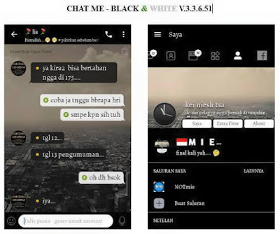 Download BBM Mod Chat Me Black White 3.3.6.51 Terbaru Unclone