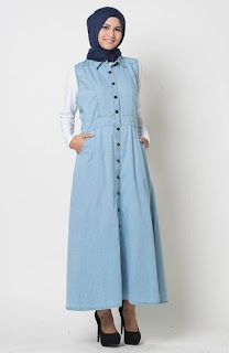 9 Gamis Jeans Casual Muslim Desain Terbaik Edisi Terbaru 