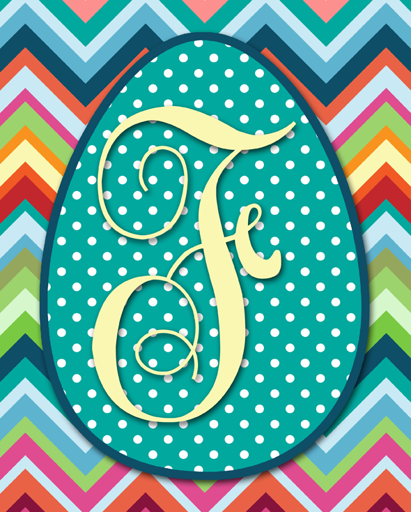 Free Printable Easter Egg Monograms | Letters A-Z Available | Instant Downloads