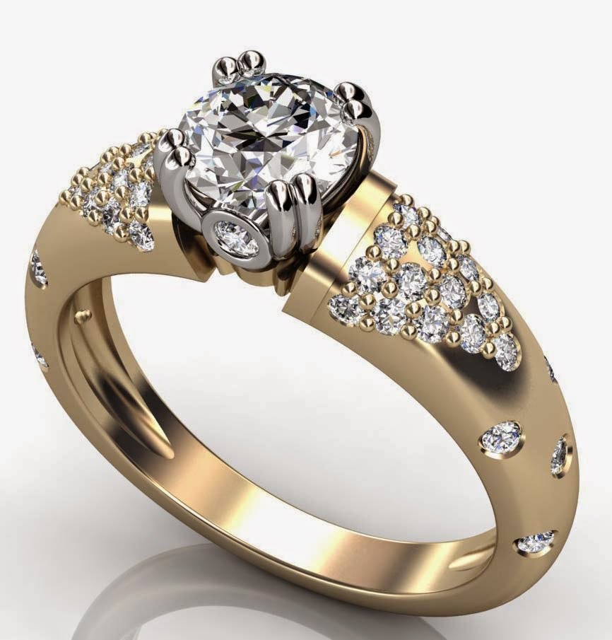 Women s Diamond Thick Wedding  Rings  Gold Design