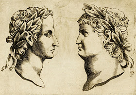 Drawing of two men in profile, showing one with a high forehead and one with a low forehead.