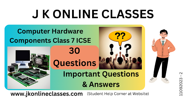 Computer Hardware Components Class 7 ICSE (Questions and Answers)