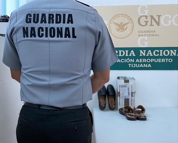 Guardia Nacional halla metanfetamina en huaraches