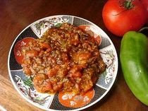 taktouka Cooked tomato and green pepper salad  moroccan morocc
