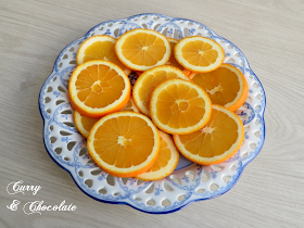 Naranjas fileteadas preparadas para confitar