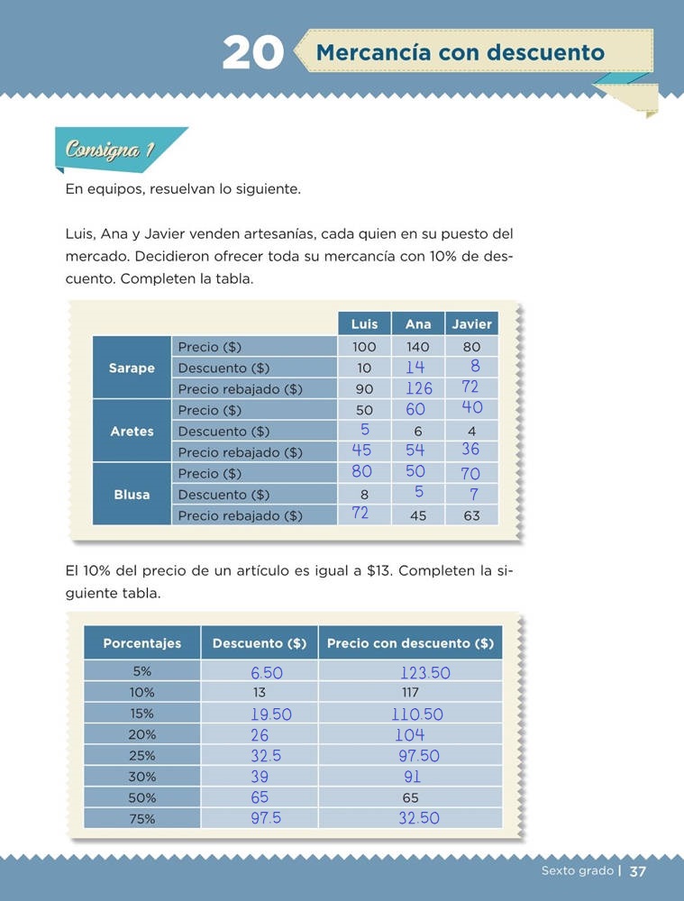 Mercancia Con Descuento Desafio 20 Desafios Matematicos Sexto Contestado Tareas Cicloescolar