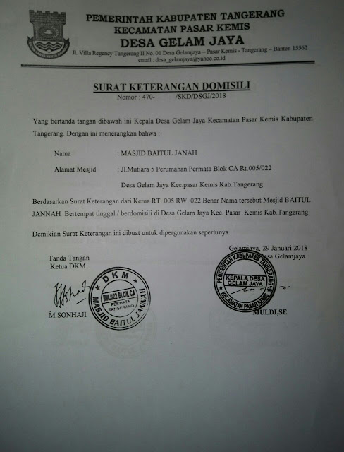Contoh surat izin tidak masuk sekolah. MASJID "BAITUL JANNAH" RW.022 PERUM PERMATA TANGERANG ...