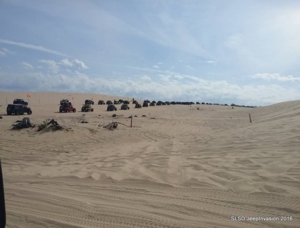 Jeep Parade across the sand